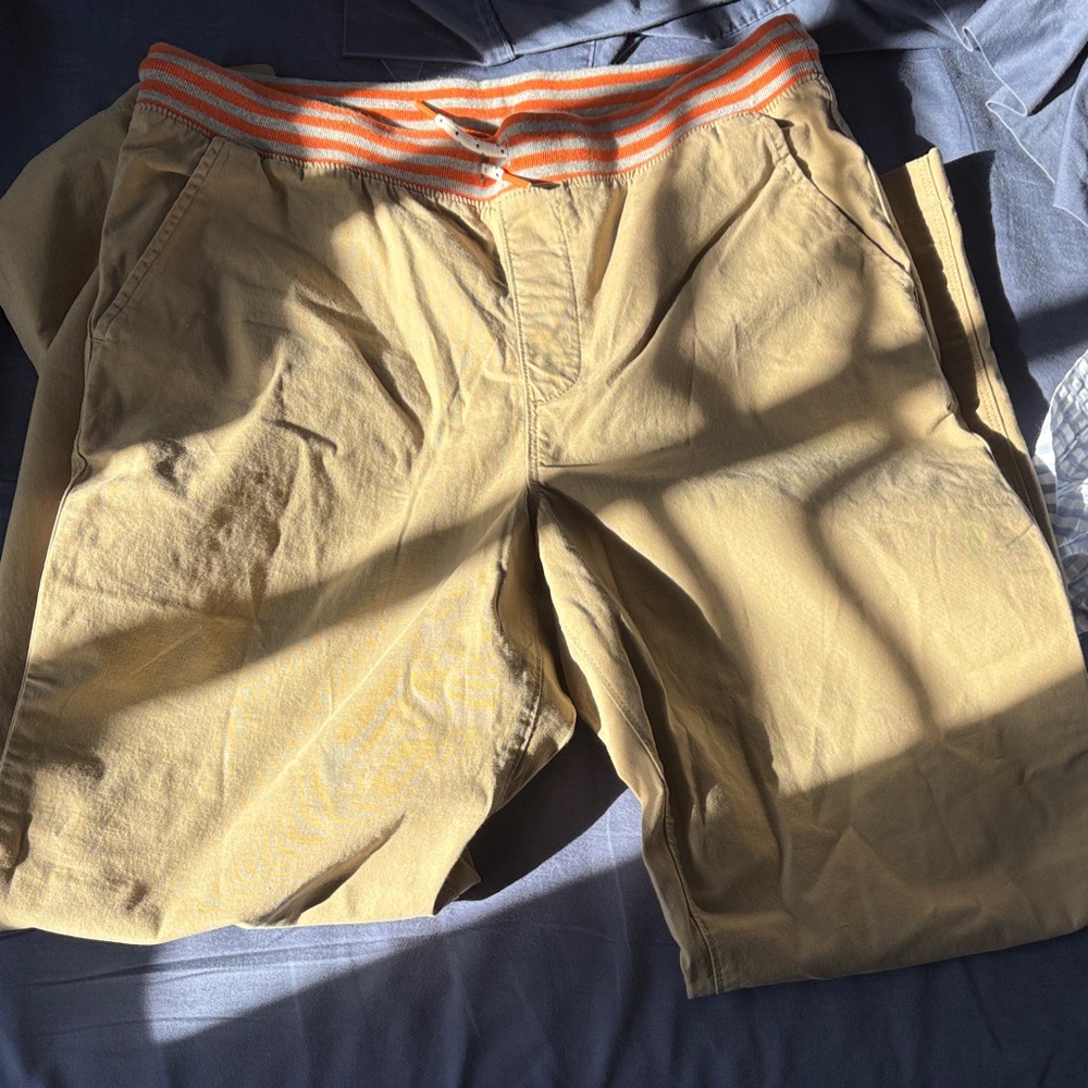 Lands' End Tan pants with orange stripes boys 14h to 16h xl